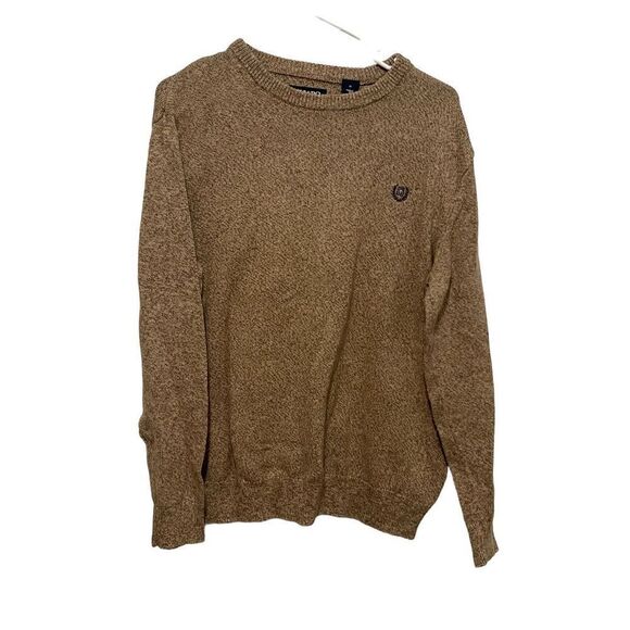 Chaps Knit Crew Neck Pullover Tan Sweater Men’s Size Medium - Picture 1 of 5